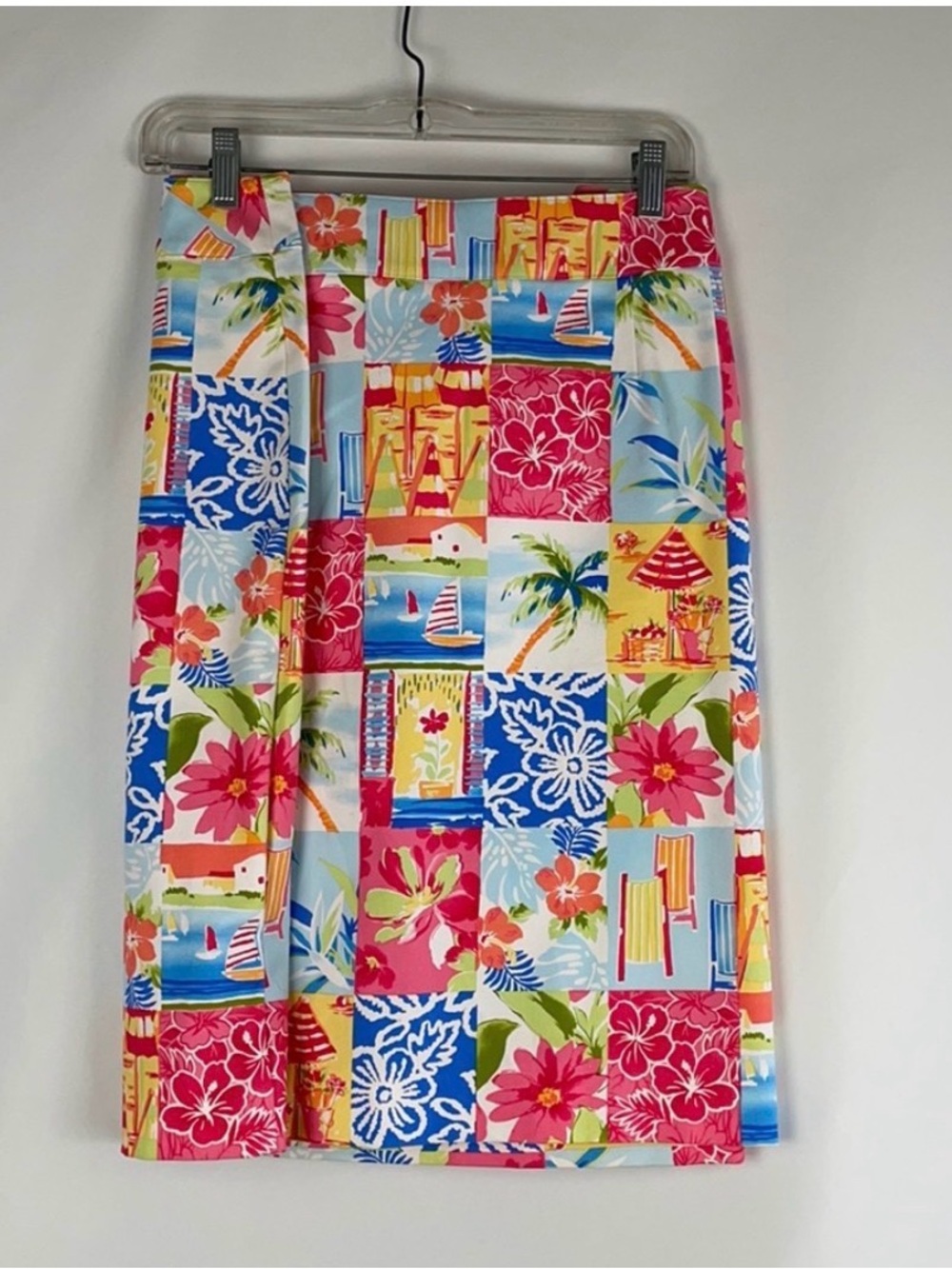 Talbots patchwork skirt lined sz 20